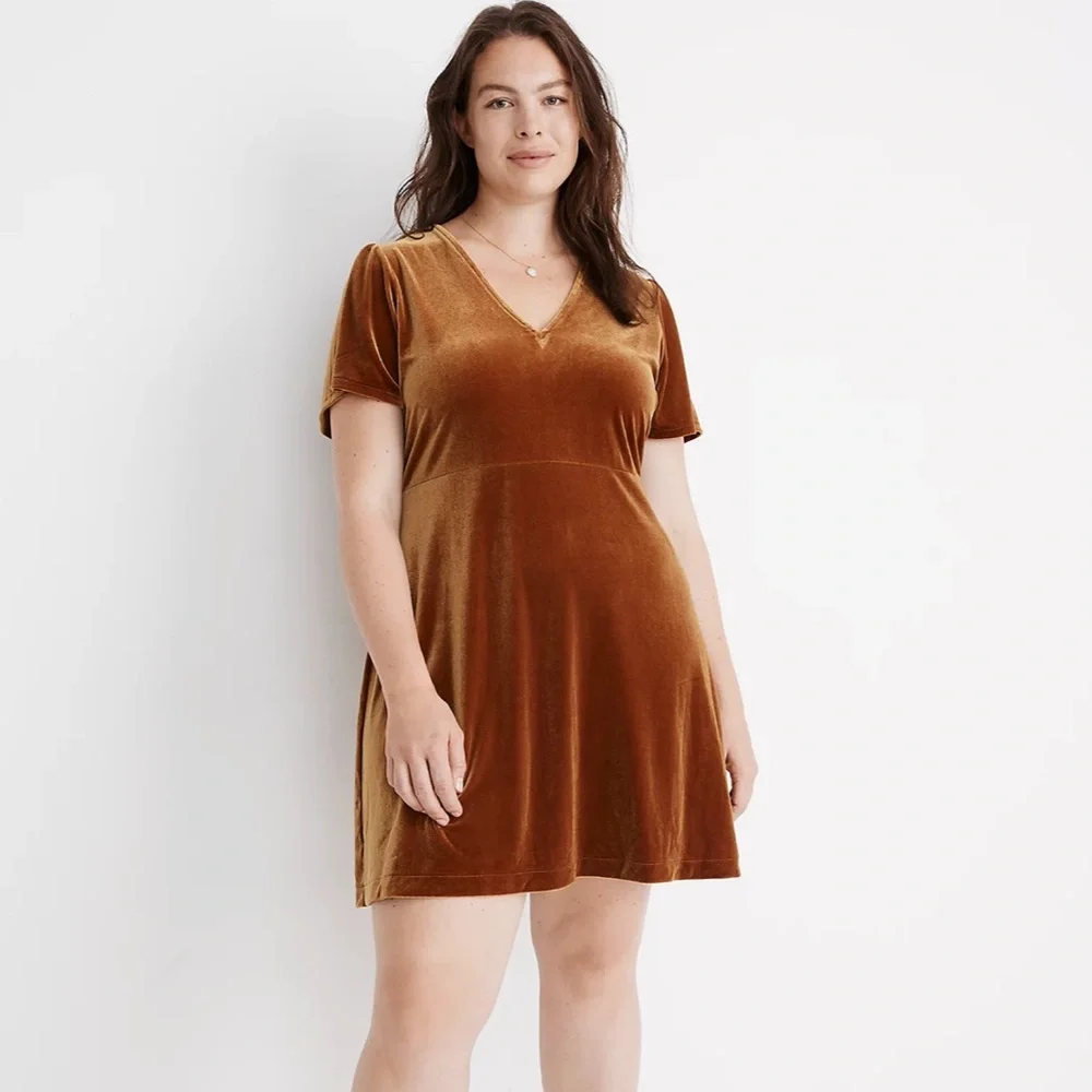 SOLD Madewell Velvet V-neck Flutter Sleeve Dress - Picture 13 of 13